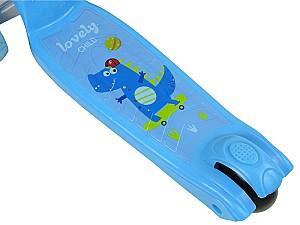 Trotineta LeanToys Crocodile 3191 Light Blue