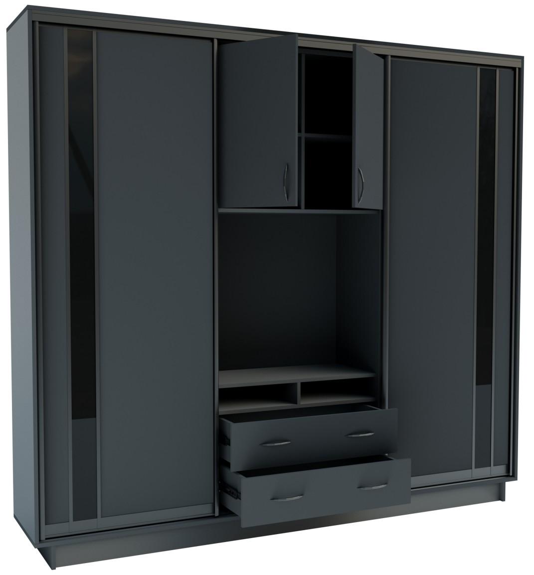 Living Confort-NV Universal 240x45x220 (2 PAL (CV lacobel)) Grafit Gri