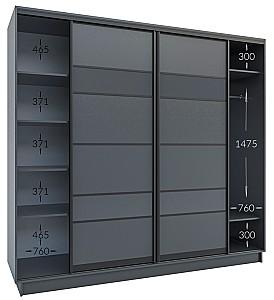 Living Confort-NV Universal 240x60x220 (2 PAL (CO lacobel)) Grafit Gri