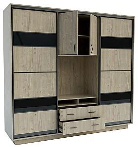 Living Confort-NV Universal 240x60x220 (2 PAL (CO lacobel)) Stejar Litoral Satinat