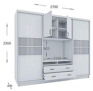 Living Confort-NV Universal 270x60x220 (2 CO lacobel) Nimphea Alba