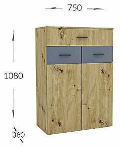 Comoda Confort-NV Urban S Stejar Kraft Auriu(Maro)/Satin(Bej)