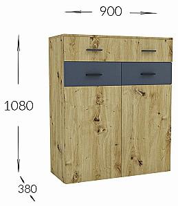 Comoda Confort-NV Urban L Stejar Artisan(Maro)/Antracit(Gri)