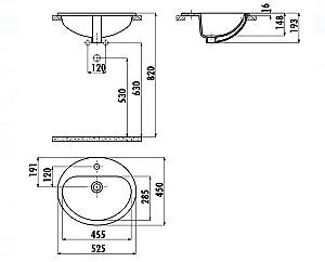 Lavoar baie Creavit Topcounter TP225.00CB00E