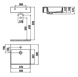 Lavoar baie Creavit Next 50×50 NX256