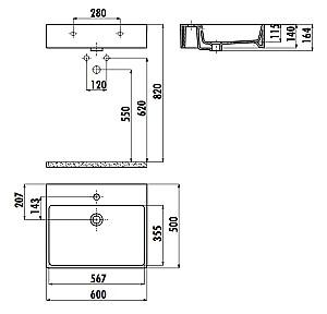 Lavoar baie Creavit Next 50×60 NX260