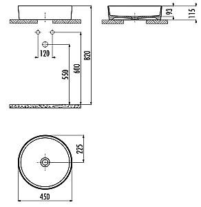 Lavoar baie Creavit Loop 45cm LP145-BM00E White Matt
