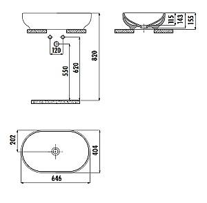 Lavoar baie Creavit Mina 40×65 MN165-00