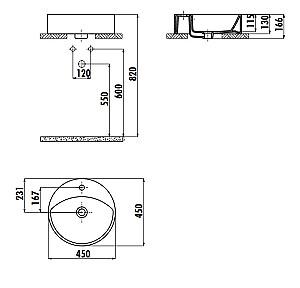 Lavoar baie Creavit Mina 45cm MN145.000