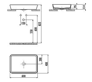 Lavoar baie Creavit Loop 40x60cm LP060-00CB00E