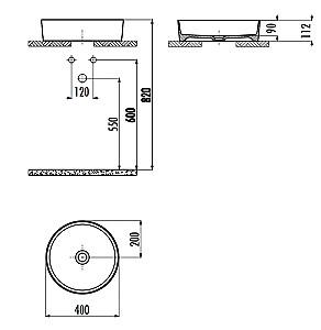 Lavoar baie Creavit Loop 45cm LP145-00CB00E White
