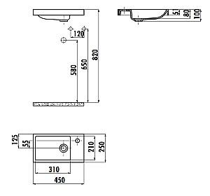 Lavoar baie Creavit Elmas 25×45 TP025.000