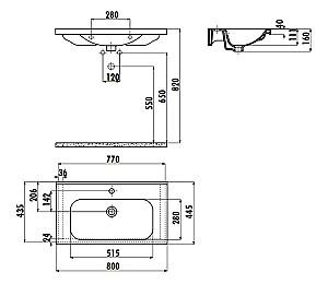 Lavoar baie Creavit Eksen 45x80 EK080.000