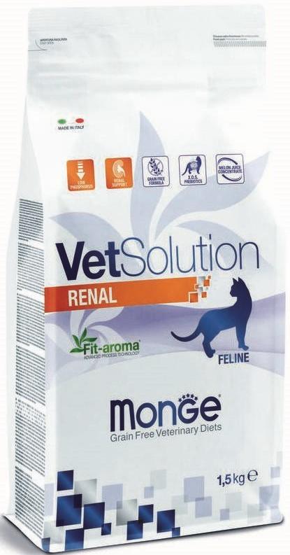 Hrana uscata pentru pisici Monge VETSOLUTION RENAL 1.5kg