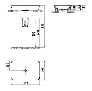 Lavoar baie Creavit Ultra 40x60cm UL060.00SI00E.0000 Black
