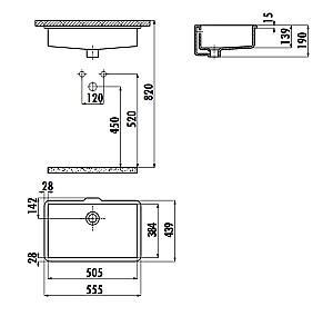 Lavoar baie Creavit Topcounter 38×51 TP738.000
