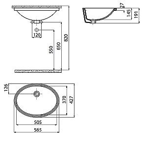 Lavoar baie Creavit Undercounter TP216.00CB00E 37×51