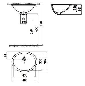 Lavoar baie Creavit Undercounter TP211.00CB00E 33×43