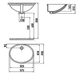 Lavoar baie Creavit Undercounter TP205 40×52