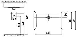 Lavoar baie Creavit Undercounter TP760.00CB 38×60