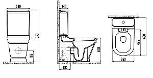 Vas WC Creavit Antik AN360.001/AN410/KC3631