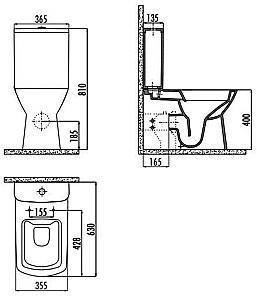 Vas WC Creavit Nova NV361.-11CB/NV410/KC1603.01.00/IT5130