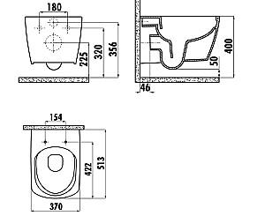 Vas WC Creavit Elegant EG321-11KK /KC1103.01.2100E Coal Black