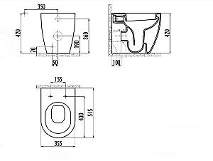 Vas WC Creavit Free FE350.00100/KC0903.02
