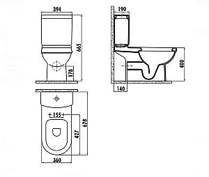 Vas WC Creavit Vitroya VT310.001/VT410/KC3131/IT5130