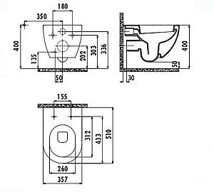 Vas WC Creavit Free FE320-11CM/KC0903.01.0800E