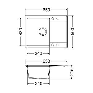 Chiuveta de bucatarie Milo Indygo IND.C.1KKO-A Carbon Black