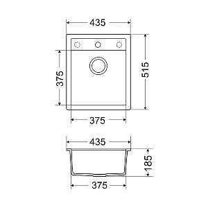 Chiuveta de bucatarie Milo Alpha ALP.G.1KBO-A Graphite Rock