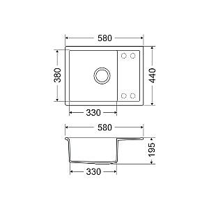 Chiuveta de bucatarie Milo Alpha ALP.M.1KKO-A Magnesia White