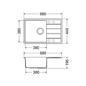 Chiuveta de bucatarie Milo MET.G.1DKO.BU-A Graphite Rock