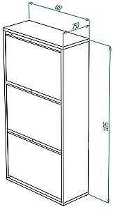 Dulap pentru incaltaminte ML Mobila ML-2 Stejar Kraft Alb