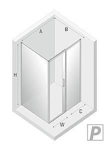 Cabina de dus New Trendy Prime White R Quadrant 100x80x200 Hinged D-0401A/D-0219B