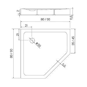 Cadita de dus New Trendy Mild Stone Pentagonal Black B-0561