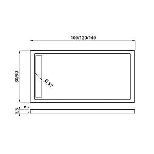 Cadita de dus New Trendy Alter B-0281 120x80x5.5x3 (04180)