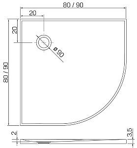 Cadita de dus New Trendy Nex R55 B-0450 90x90x3.5 (17710)