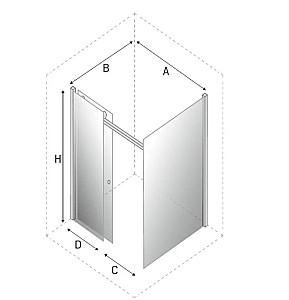 Cabina de dus New Trendy Sling 120x80x200 Sliding 8mm D-0181A/D-0100B