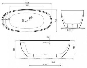 Cadă de baie Polimat Kiwi 165x75 (16436)