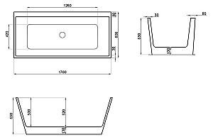 Cadă de baie Polimat Lea 170x80 (13307)
