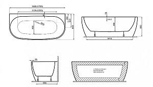 Cadă de baie Polimat Risa 160x80 (16576)