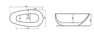 Cadă de baie Polimat Shila 170x85  (13477)