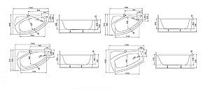 Cadă de baie Polimat Frida 1 140x80 Right (15487)