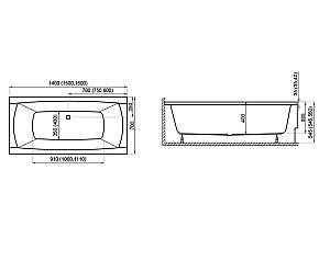 Cadă de baie Polimat Classic 1300x700 (suport inclus)