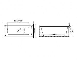Cadă de baie Polimat Ines1800x800 (suport inclus)
