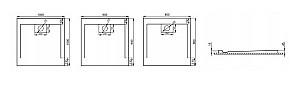 Cadita de dus Polimat VEGAR Black 90x90x1.5×4.5
