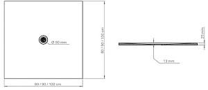 Cadita de dus Polimat FRESCO White 90x90x2.5