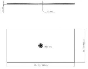 Cadita de dus Polimat FRESCO White Matt 120x100x2.5